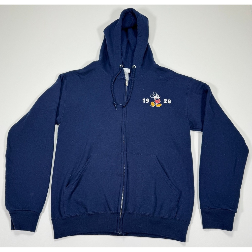 Walt Disney World Mickey Mouse 1928 Hoodie XS Navy Full Zip Unisex Sweatshirt - Picture 2 of 11